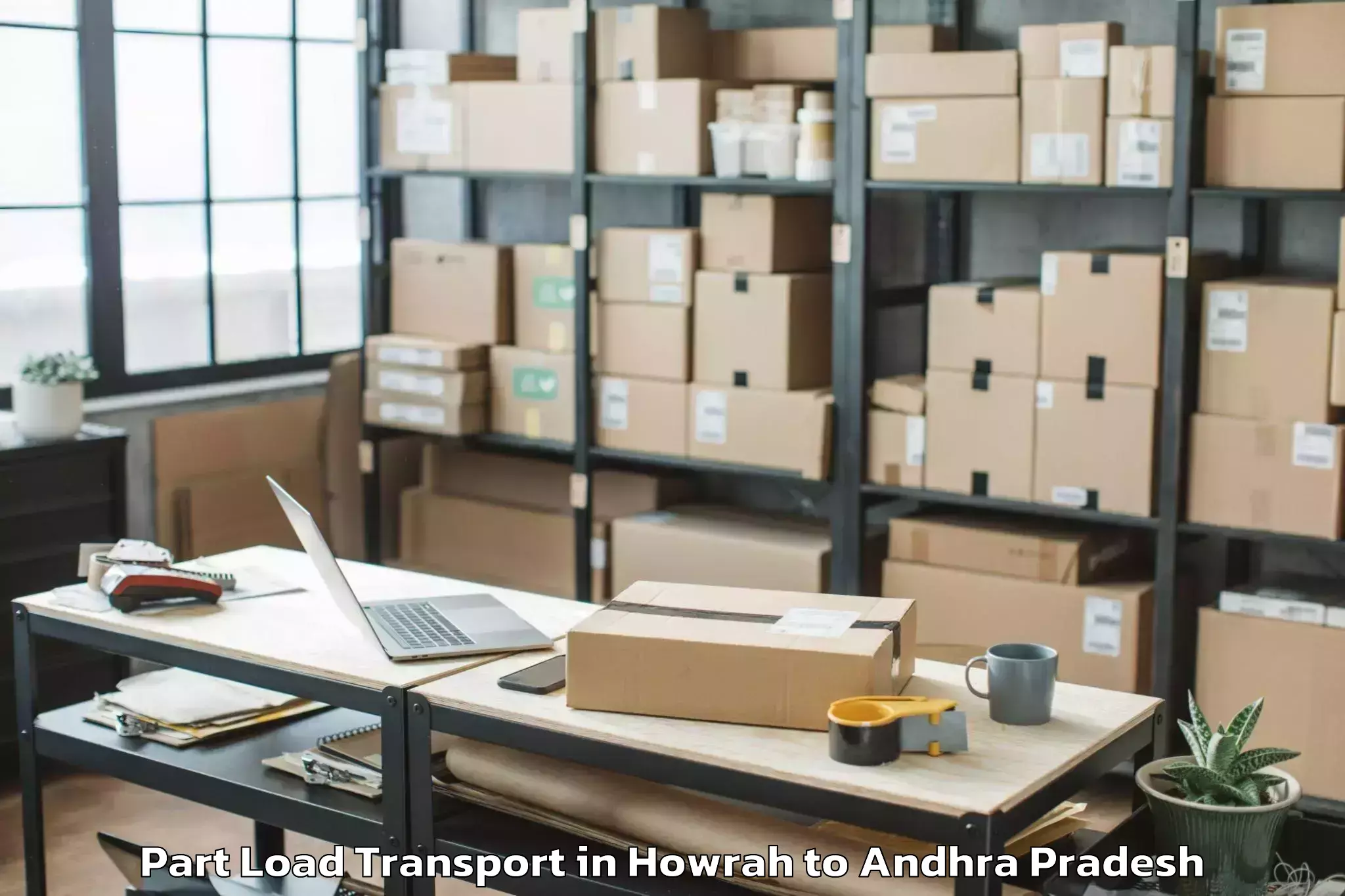 Affordable Howrah to Chintalapudi Part Load Transport